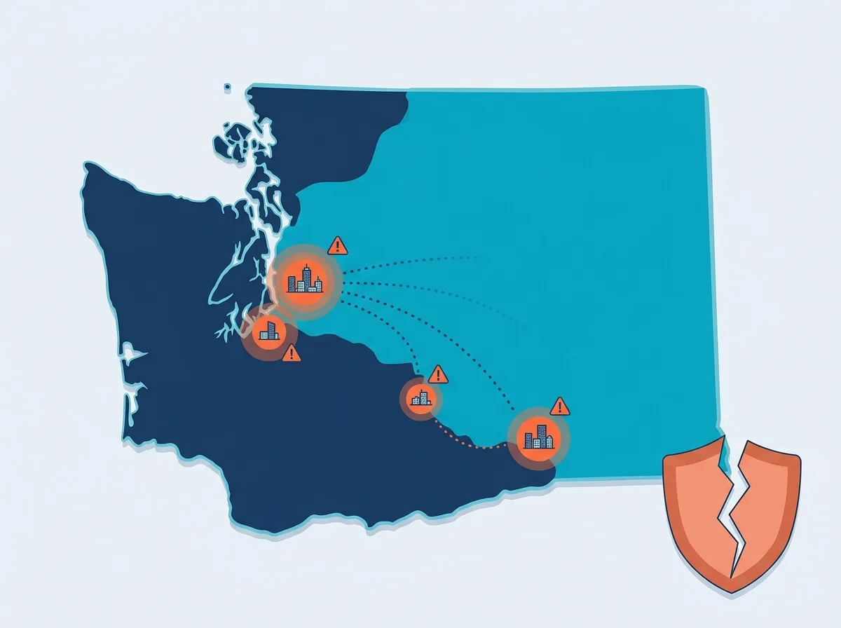 Illustration of a shipping zone covering an entire state with unreachable restricted city areas